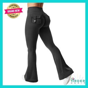 Flare Leggings with Pockets Scrunch Butt Lifting Workout Yoga Pants
